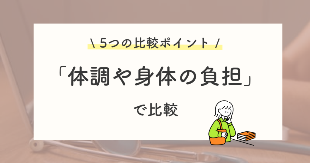 体調面の考慮や身体の負担